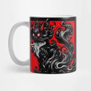 Cool Abstract Art Black Cat Demon Mug